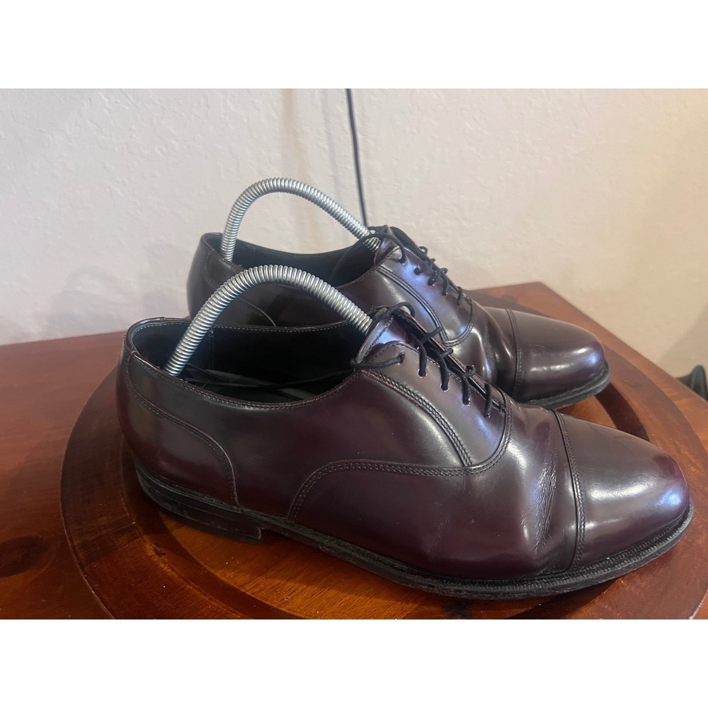 Florsheim Imperial Mens Burgundy Leather Cap Toe Oxford Dress Shoes 630968 10 D‎